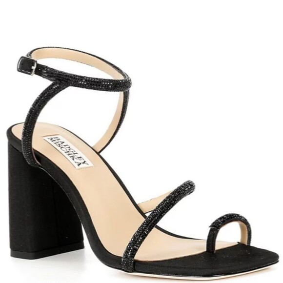 Badgley Mischka Dalilah Ankle Strap Block Heel Dress Sandals size 8 NWT Black - Picture 1 of 10
